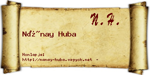 Nánay Huba névjegykártya